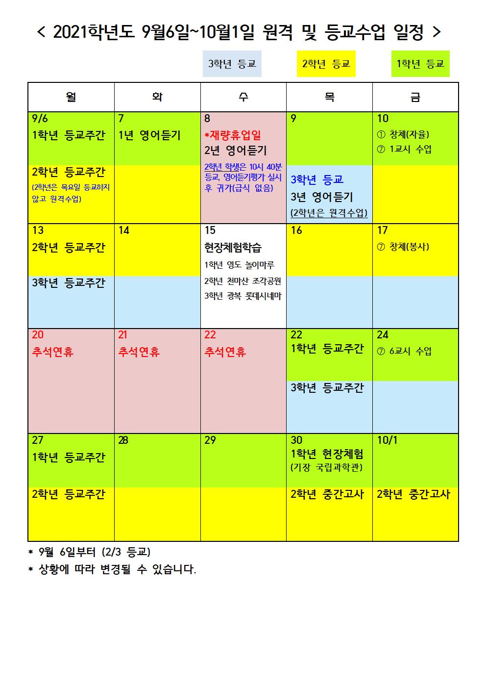 9월6일-10월1일 원격 및 등교수업 일정.jpg